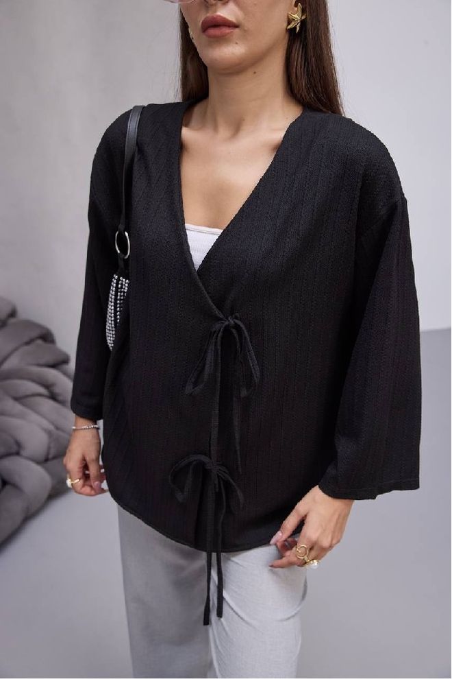 Mistix Casaco De Malha Preto Casual Modesto Elegante Roupas por atacado Modesto