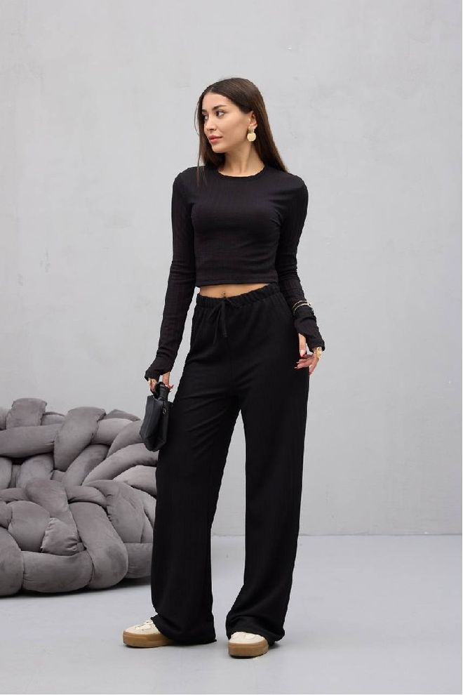 Mistix Conjunto Preto Casual Streetwear Com Calças Jogger Roupas por atacado Casual