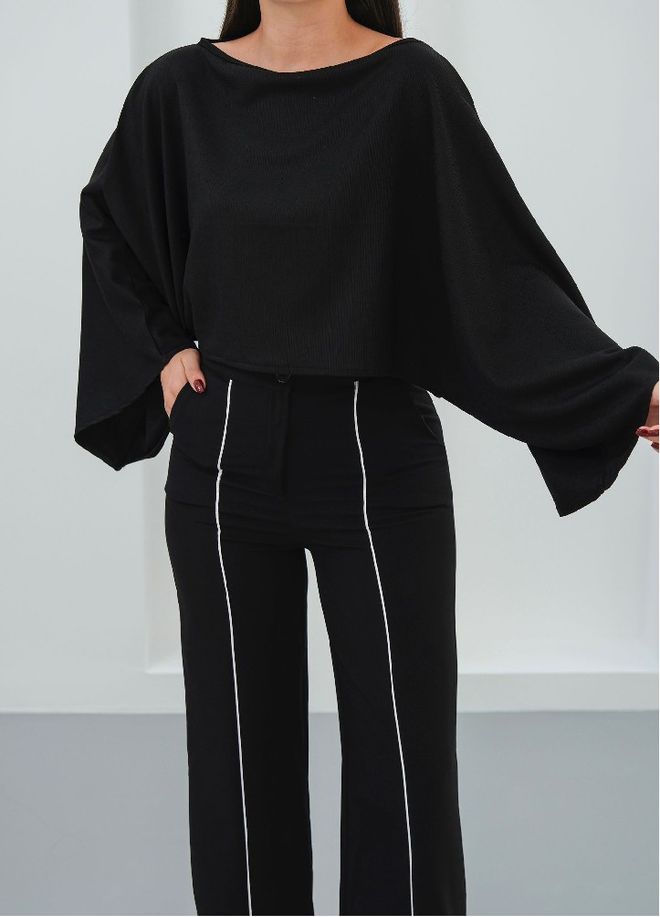 Mistix Μαύρο Casual Κομψό Μεγάλα Μεγέθη Μπλούζα Χονδρικό εμπόριο ενδυμάτων Casual