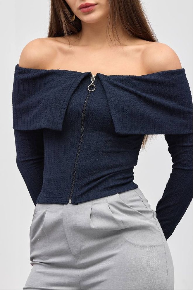 Mistix Blusa Com Zíper E Gola Em Lenço Roupas por atacado 0