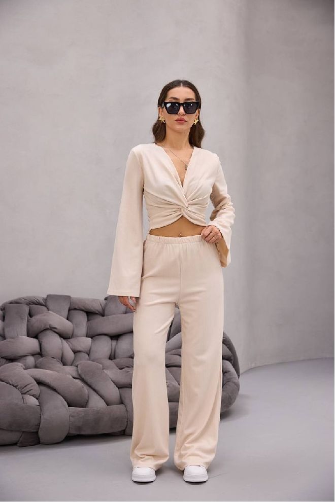 Mistix Conjunto Bege Casual Elegante Roupas por atacado Casual