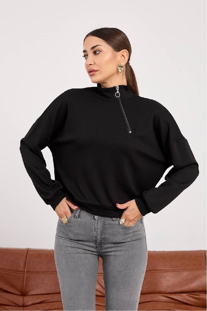 Mistix Juoda Oversized Palaidinė Su Aukštu Kaklu Didmeninė prekyba drabužiais Apykaklė su įkirpimu