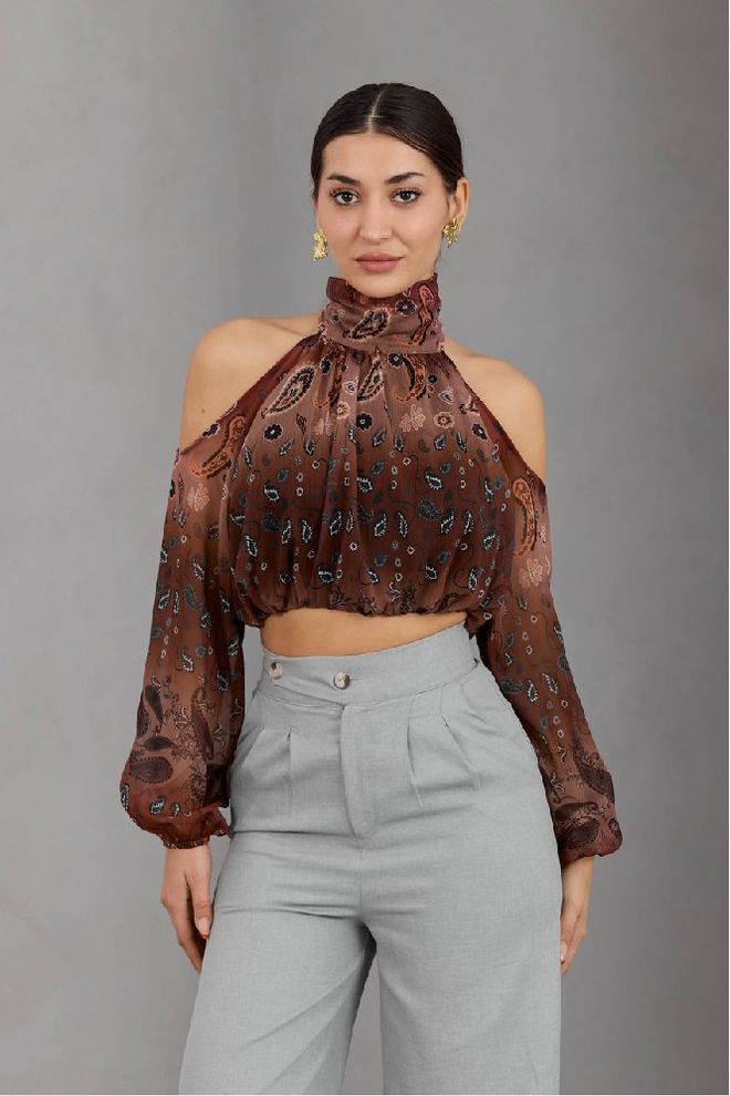 Mistix Ruda Eleganti Paisley Trumpa Palaidinė Didmeninė prekyba drabužiais Kokteilinė