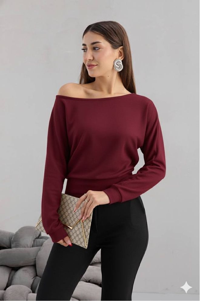 Mistix Bluza Bordo Rdeča Eleganten Oblačila na debelo Ležerno