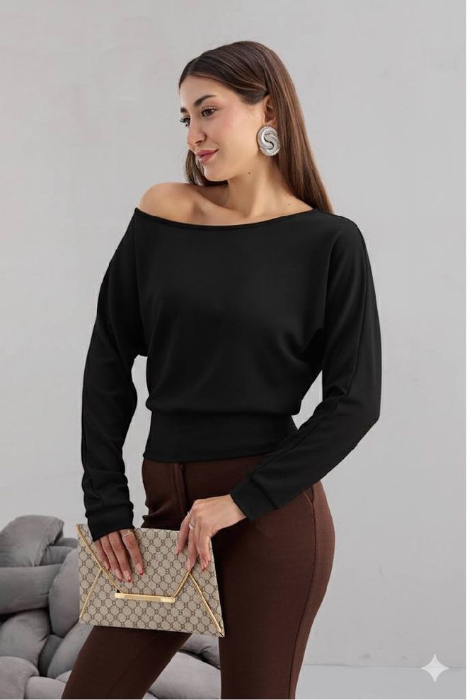 Mistix Črna Seksi Ležerno Eleganten Bluza Oblačila na debelo Ležerno