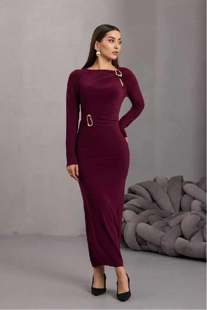 Mistix Елегантна Бордо Црвена Маки Хаљина Омотач Велепродаја одеће Секси