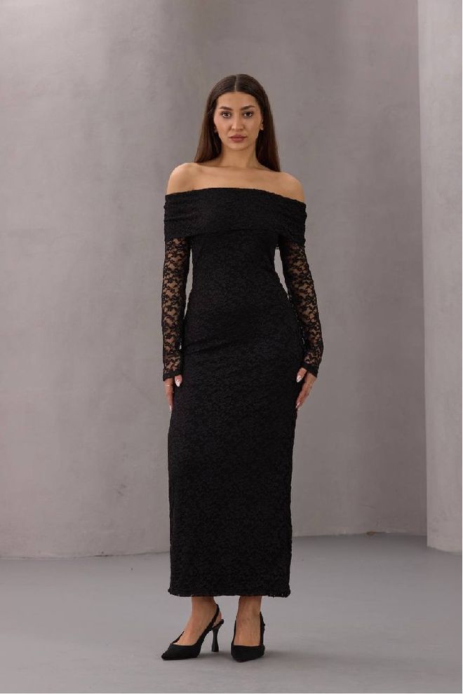 Mistix Elegante Zwarte Schedejurk Met Off Shoulder Halslijn Groothandel Kleding Vintage