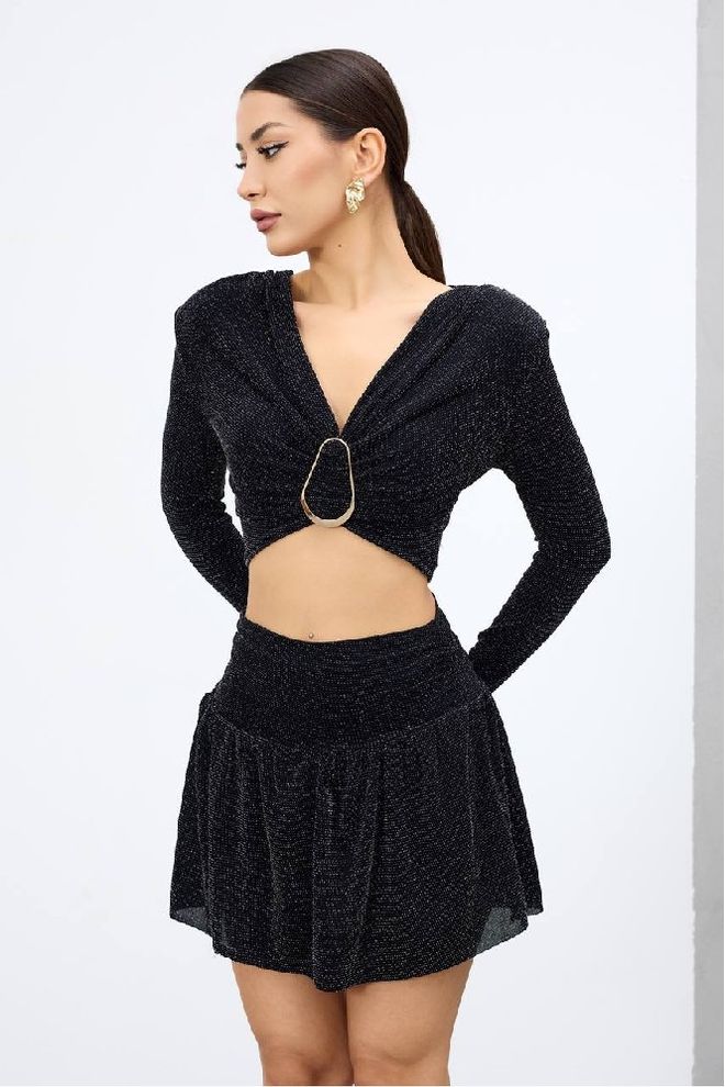 Mistix Preto Sensual Glamoroso Elegante Alargada Mini Cintura Alta Roupas por atacado Sensual