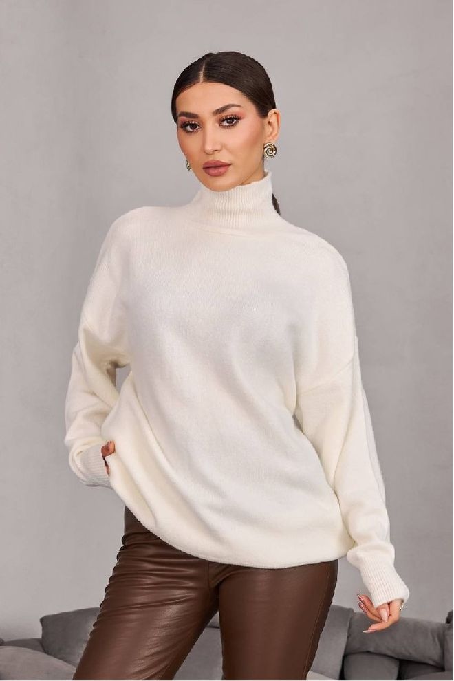 Mistix Blusa Branca De Tamanho Grande Modesta Com Gola Alta Roupas por atacado Modesto