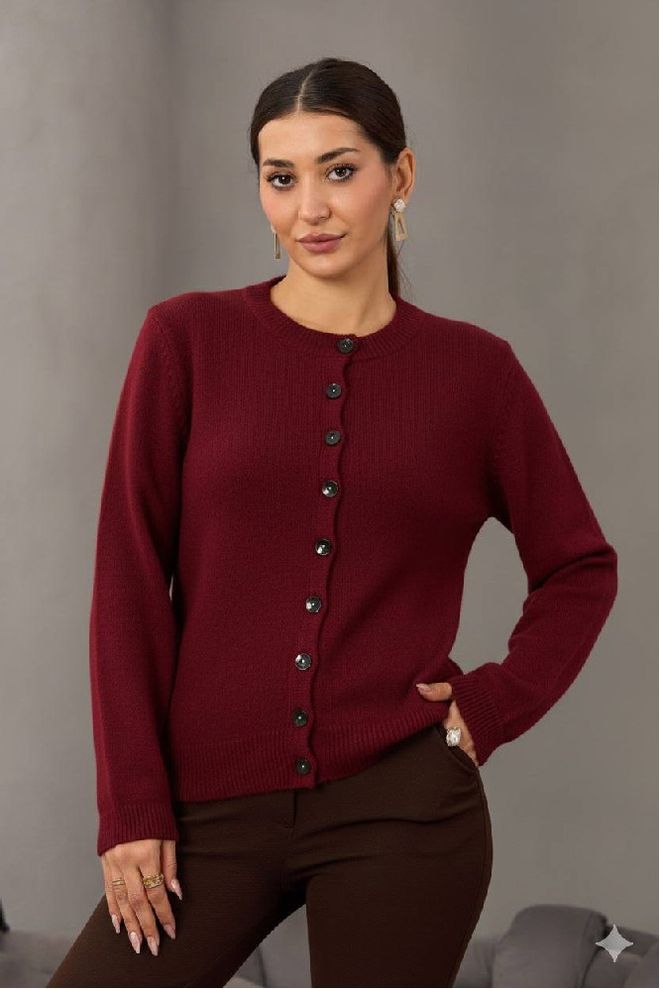 Mistix Blusa Vermelho Clarete Com Mangas Compridas Para Outono E Inverno Roupas por atacado Casual