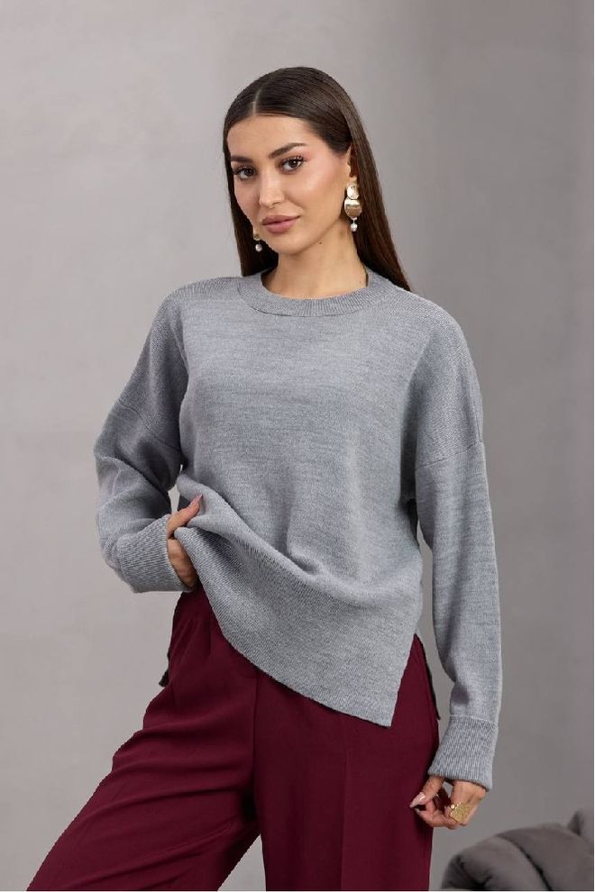 Mistix Blusa Cinzenta Oversized Casual Elegante Formal Roupas por atacado Casual