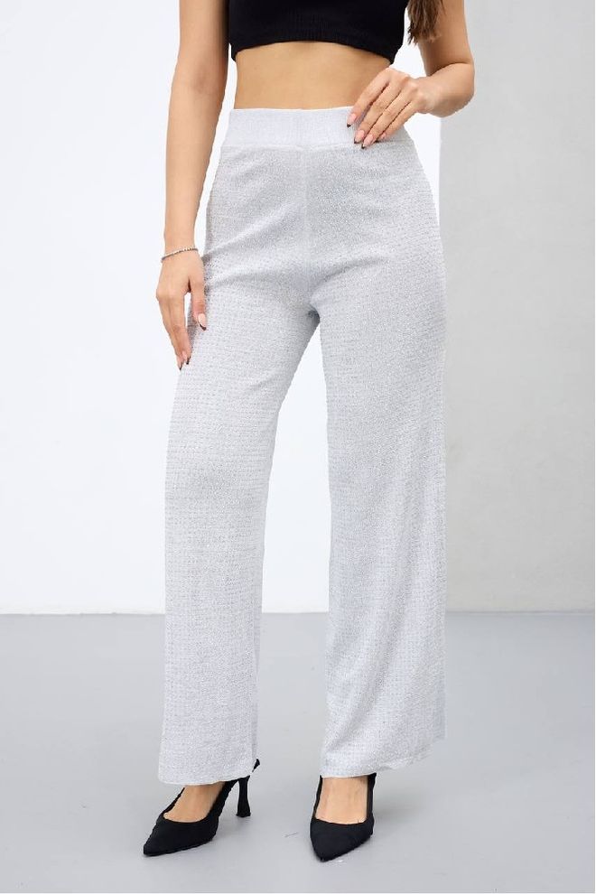 Mistix Calças Palazzo Cinzento Roupas por atacado Casual