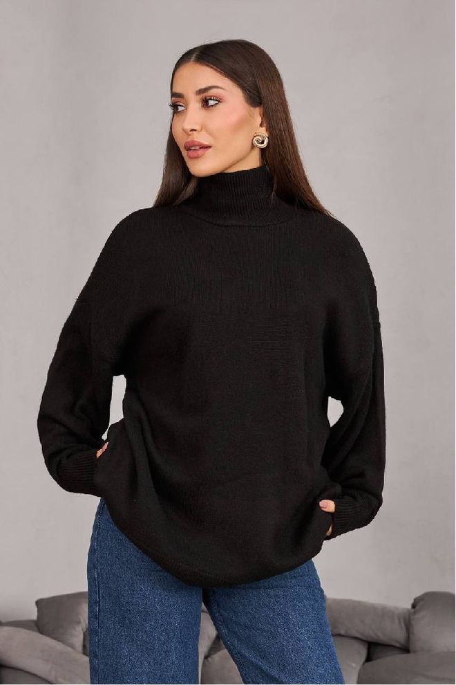 Mistix Блуза Черно Уголемена Небрежен Елегантен Дрехи на едро Небрежен