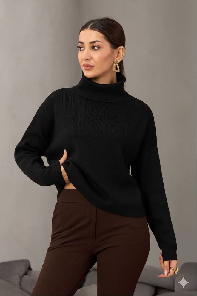 Mistix Черно Скромна Мода Небрежен Елегантен Блуза Дрехи на едро Скромна мода