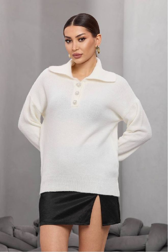 Mistix Prendas De Punto Con Cuello De Polo Y Botones En Color Carbón Ropa al por mayor Casual