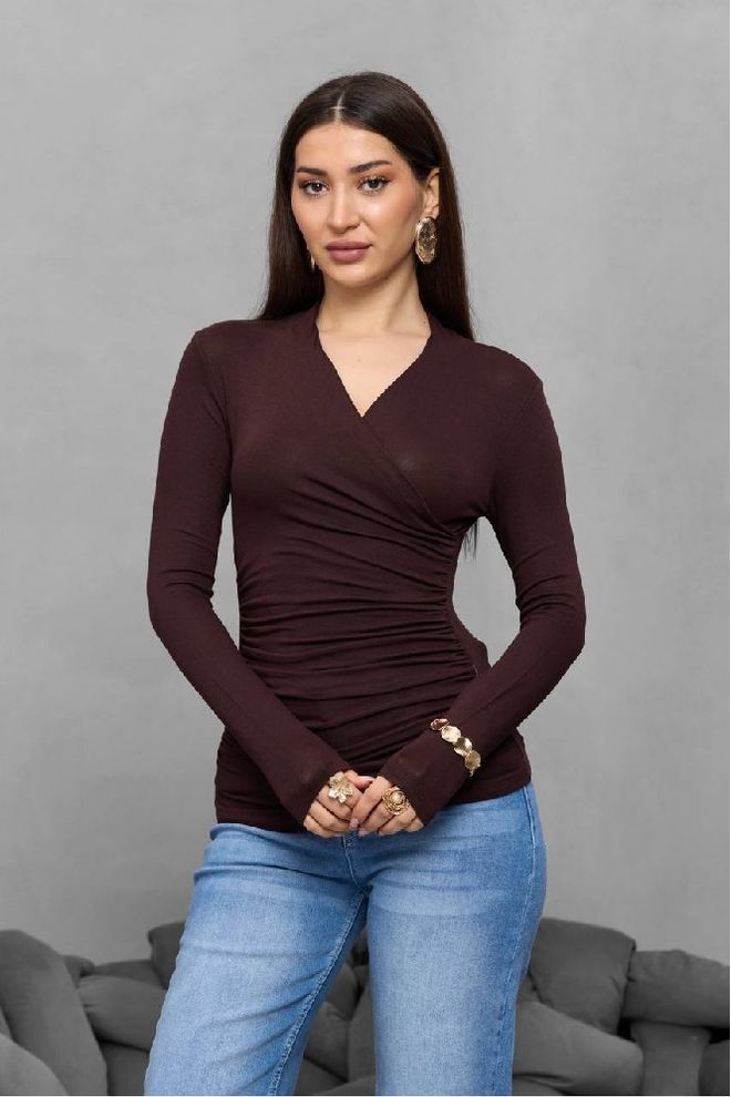 Mistix Ruda Palaidinė Su V Formos Iškirpte Ir Aptemptu Siluetu Didmeninė prekyba drabužiais Kokteilinė