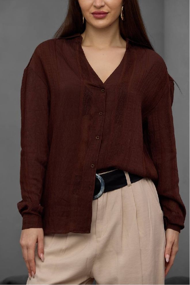 Mistix Chemise Brun Décontractée Élégante Vêtements en gros Décontracté