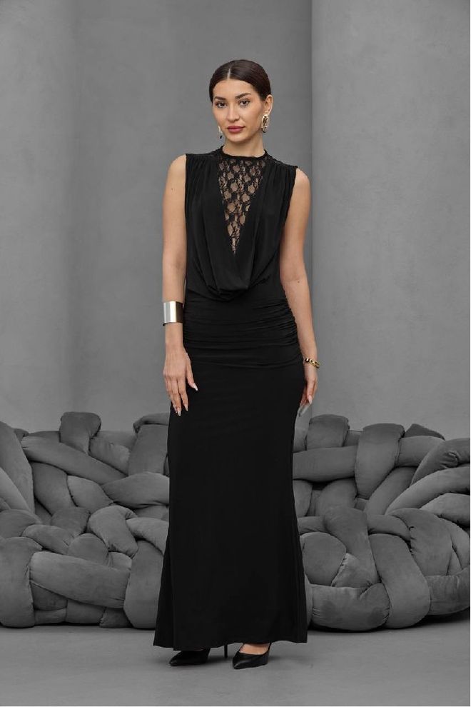 Mistix Elegante Zwarte Schedejurk Met Uitgesneden Hals Groothandel Kleding Sexy