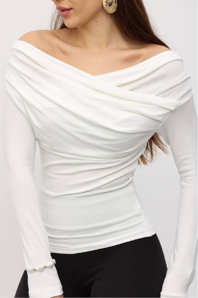 Mistix Biały Elegancki Seksowny Formalny Bluzka Hurtowa sprzedaż odzieży Seksowny