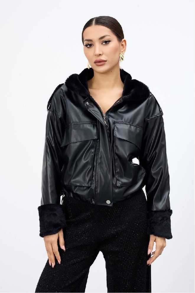 Mistix Negro Bomber Chaqueta Ropa al por mayor Casual