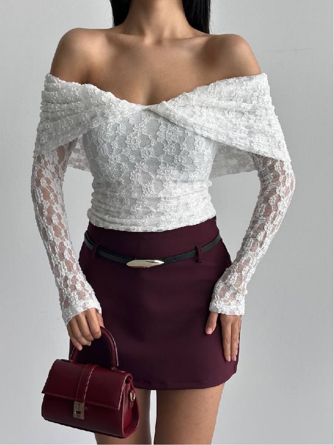 Mistix Белая Элегантная Цветочная Блузка Облегающая Оптовая продажа одежды Винтаж