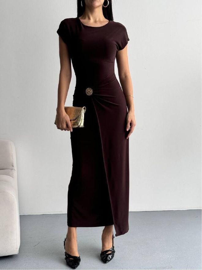 Mistix Tamsiai Raudona Aptempta Glam Suknelė Didmeninė prekyba drabužiais Čiuožėjos