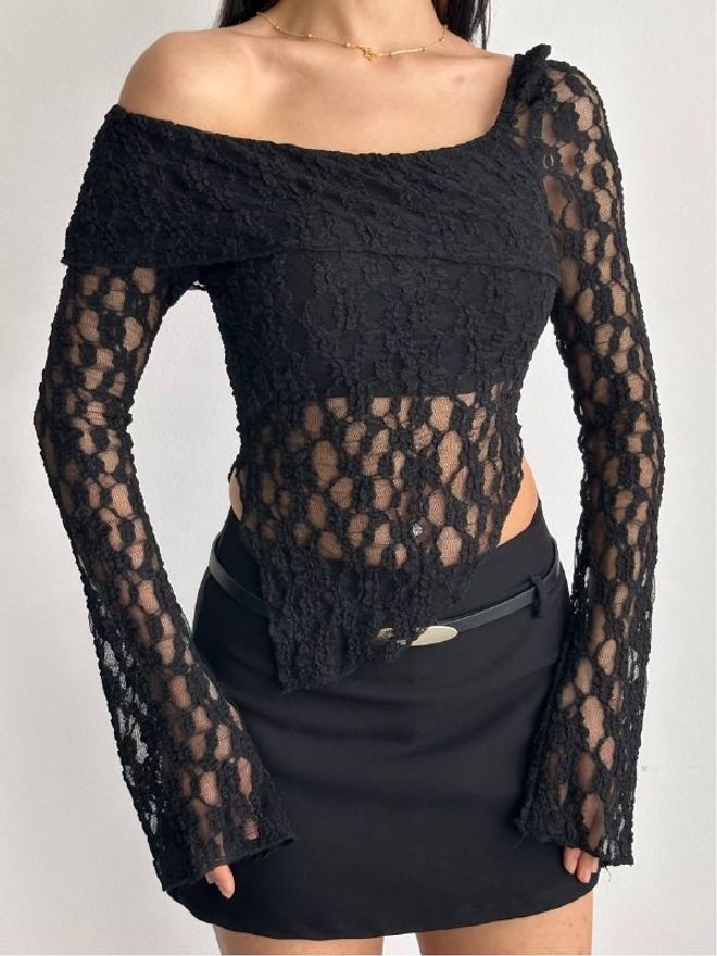 Mistix Juoda Čiuožėjos Aptempta Ir Platėjanti Helovynas Palaidinė Didmeninė prekyba drabužiais Čiuožėjos