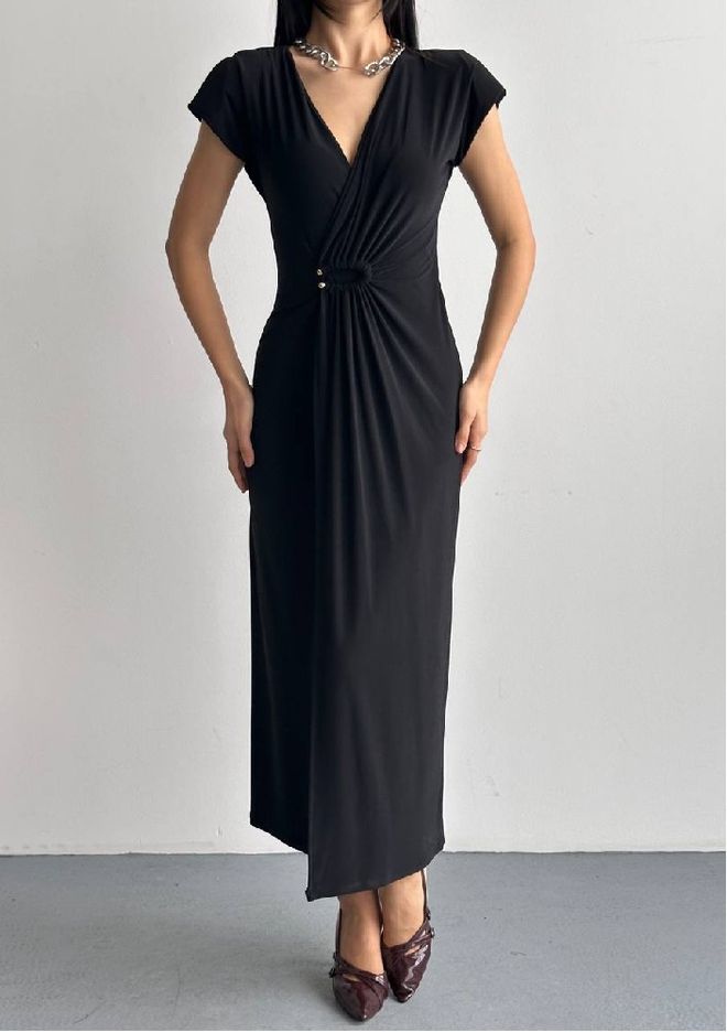 Mistix Vestido Negro Sexy Elegante Formal Vintage Envolvente Ropa al por mayor Antiguo