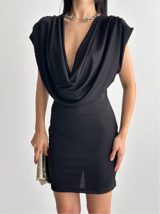 Mistix Juoda Seksuali Eleganti Suknelė „Bodycon“ Su Kiulotais Didmeninė prekyba drabužiais Vintažinis