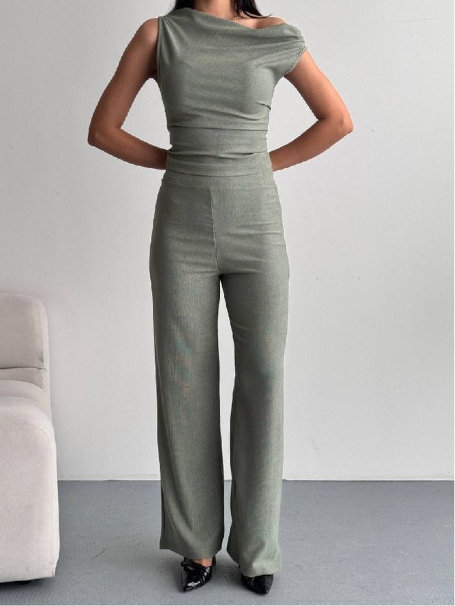 Mistix Žalios Spalvos Elegantiškas Formalus Kasdienis Rinkinys Didmeninė prekyba drabužiais Kokteilinė