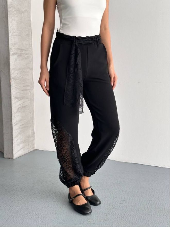 Mistix Μαύρο Κομψό Casual Σέξι Παντελόνι Τζόγκερ Χονδρικό εμπόριο ενδυμάτων Casual