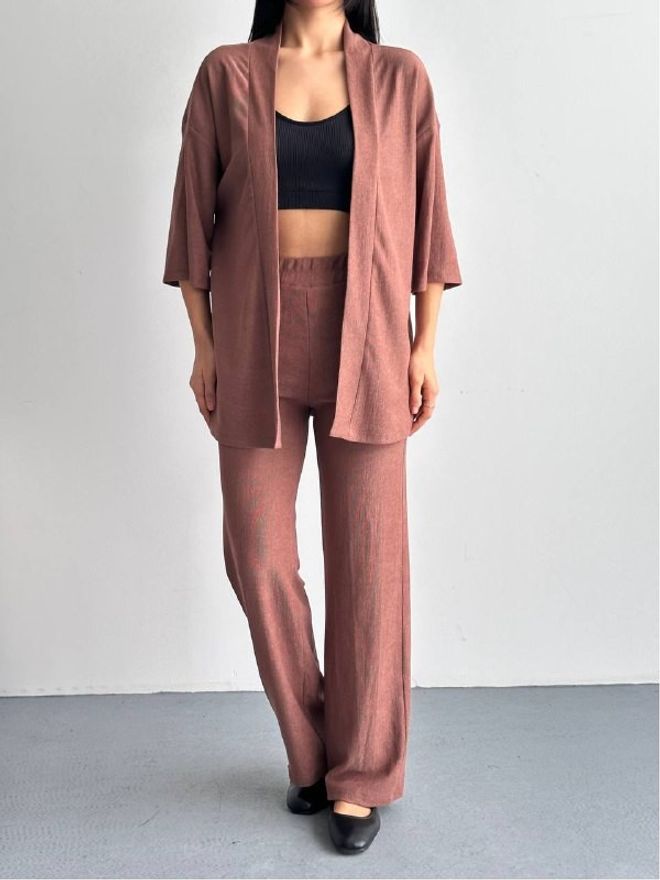 Mistix Rjav Ležerno Eleganten Obleka Oblačila na debelo Ležerno