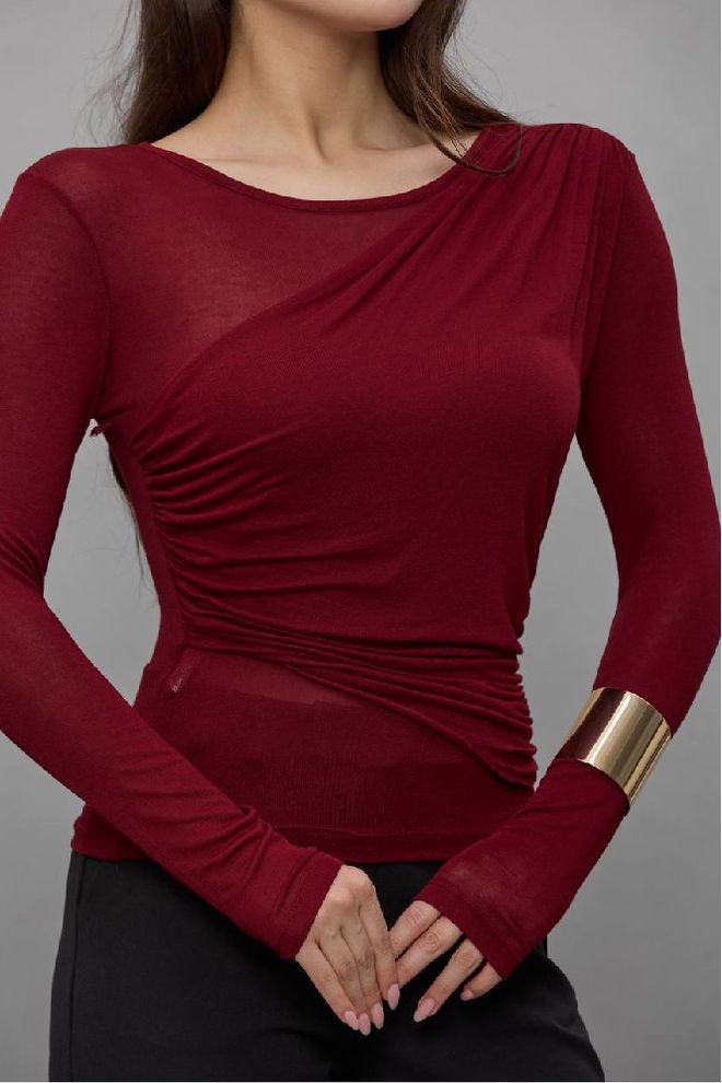 Mistix Bluza Bordo Rdeča Oblačila na debelo Seksi