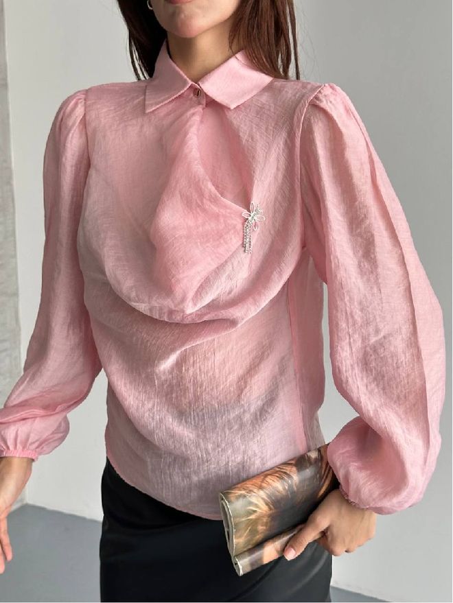 Mistix Ružová Elegantná Formálna Vintage Košeľa Veľkoobchod s oblečením Vintage