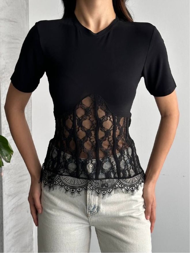 Mistix Crna Uska Seksi Ležerna Bluza Veleprodaja odjeće Ležerni