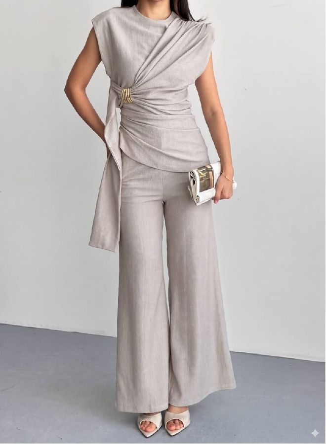 Mistix Set Beige Elegante Formale Palazzo Abbigliamento all'ingrosso Formale