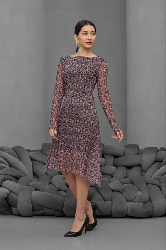 Mistix Elegantna Bordo V Stilu Fit And Flare Obleka Oblačila na debelo Vintage