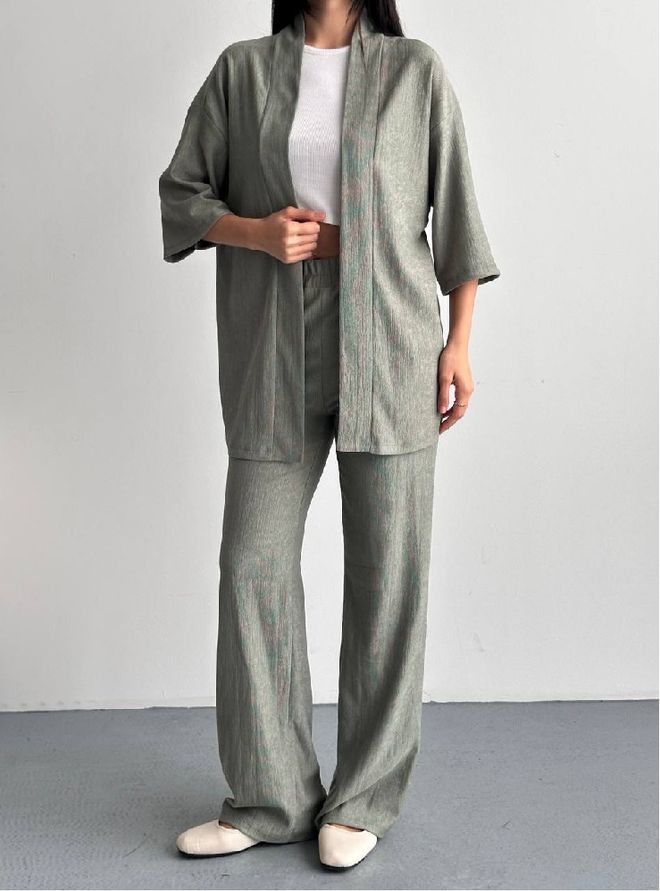 Mistix Khaki Set Casual Elegant Palazzo Pants Wholesale Clothing Casual