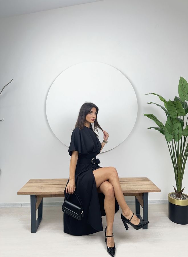 Ilia Atlas Fabric Belted Dress Wholesale Clothing Cocktail