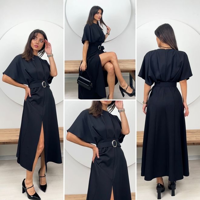 Ilia Atlas Fabric Belted Dress Wholesale Clothing Elegant