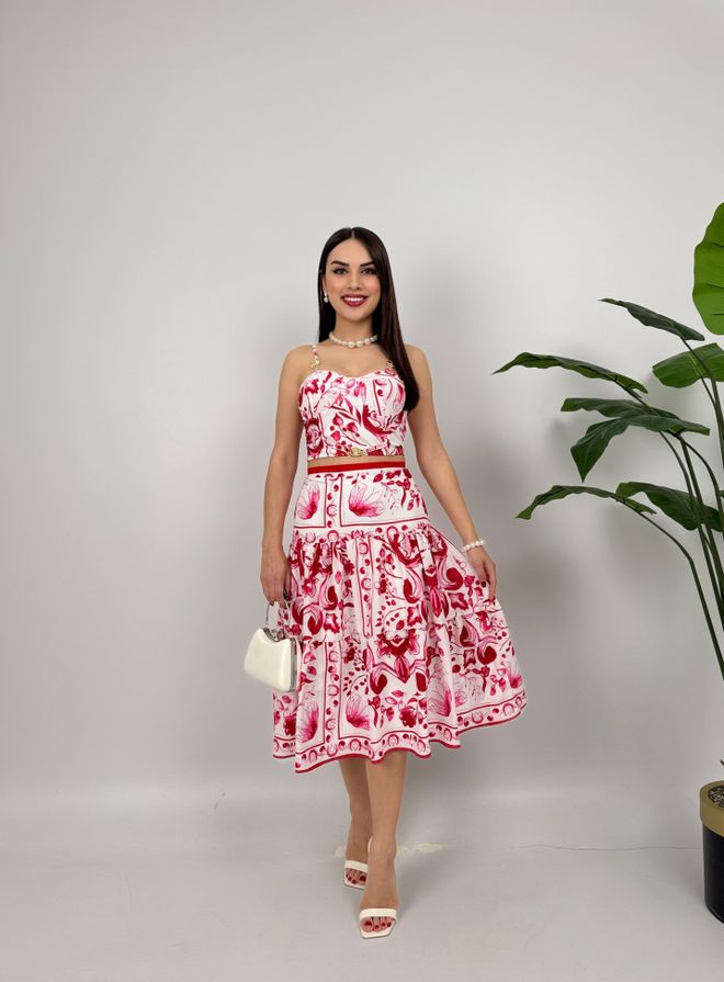 Miss Janell Dvostruki Set Sa Šarenim Krep Bustierom Велепродаја одеће Неформалан