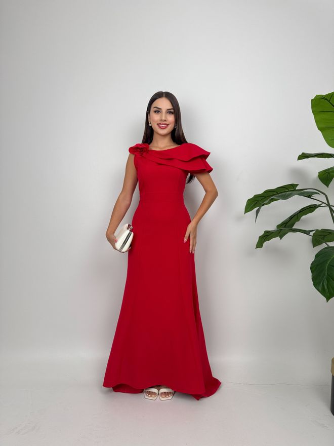 Miss Janell Κόκκινο Κομψό Επίσημο Glam Σέξι Φόρεμα Θήκη Χονδρικό εμπόριο ενδυμάτων Σέξι