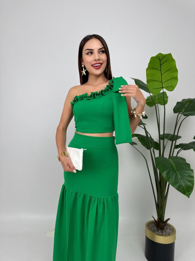 Miss Janell Σετ Πράσινο Κομψό Επίσημο Σέξι Χονδρικό εμπόριο ενδυμάτων Χριστούγεννα