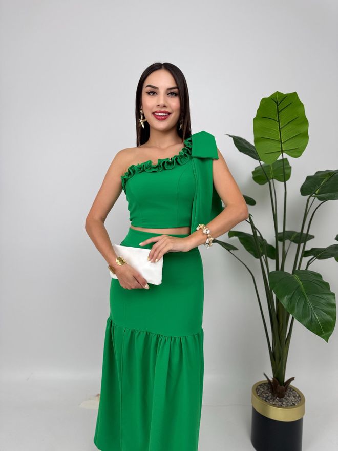 Miss Janell Σετ Πράσινο Κομψό Επίσημο Σέξι Χονδρικό εμπόριο ενδυμάτων 1