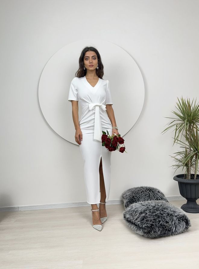 Miss Janell Vestido Bodycon Branco Elegante Formal Sensual Roupas por atacado Vintage