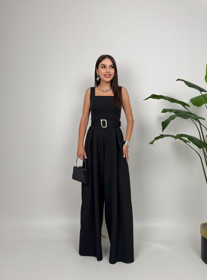 Miss Janell Crni Elegantni Formalni Bezrukavac Uži Kroj Kombinezon Veleprodaja odjeće Formalni