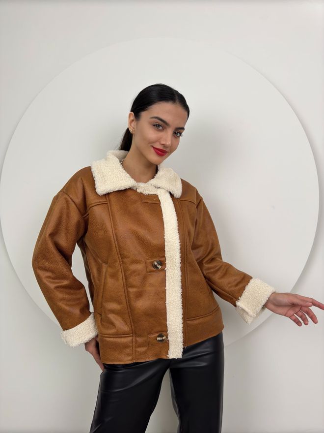 Miss Janell Bruin Aviator Jas Groothandel Kleding Casual