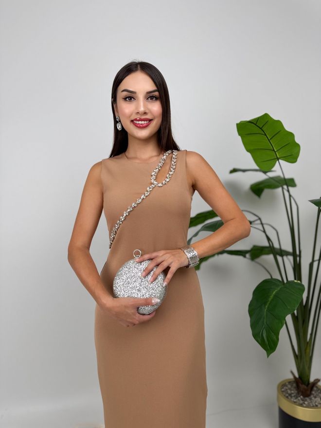 Miss Janell Elegant Beige Sheath Dress With Cap Sleeves Wholesale Clothing Cocktail