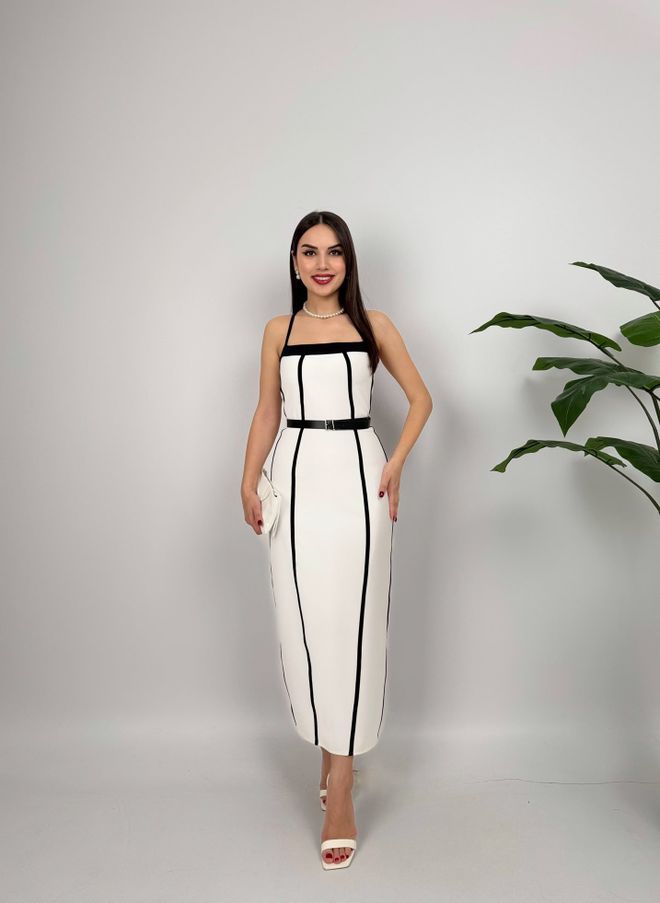 Miss Janell Biała Elegancka Bezrękawnikowa Sukienka Bodycon Hurtowa sprzedaż odzieży Seksowny