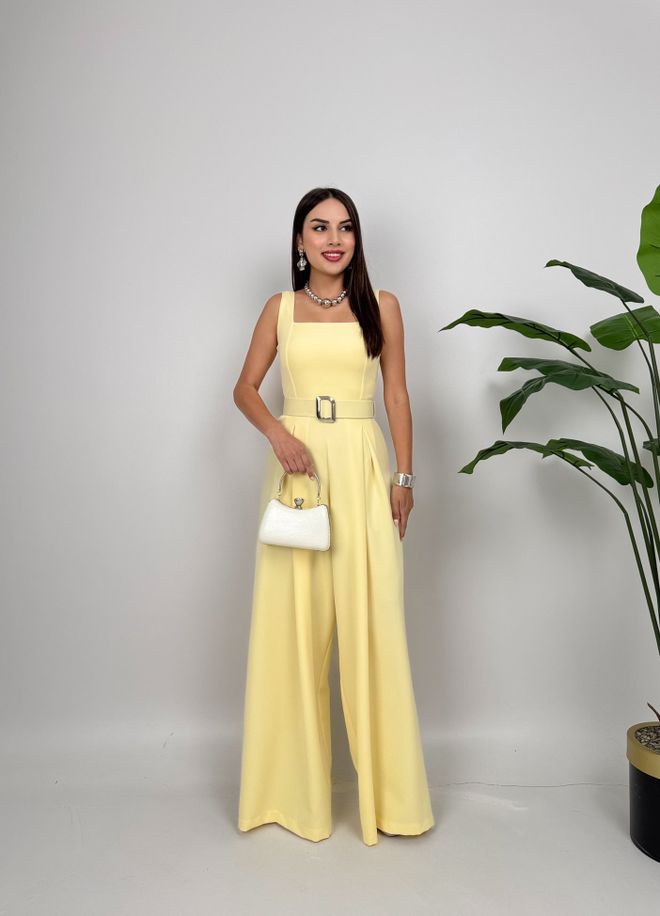 Miss Janell Κίτρινη Κομψή Tailored Ολόσωμη Φόρμα Χωρίς Μανίκια Χονδρικό εμπόριο ενδυμάτων Casual